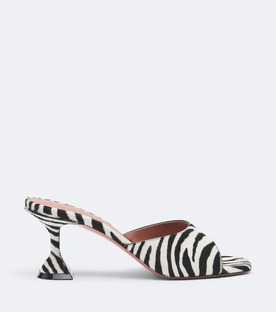 Amina Muaddi Lupita zebra-print calf hair mules | Thumbnail 3