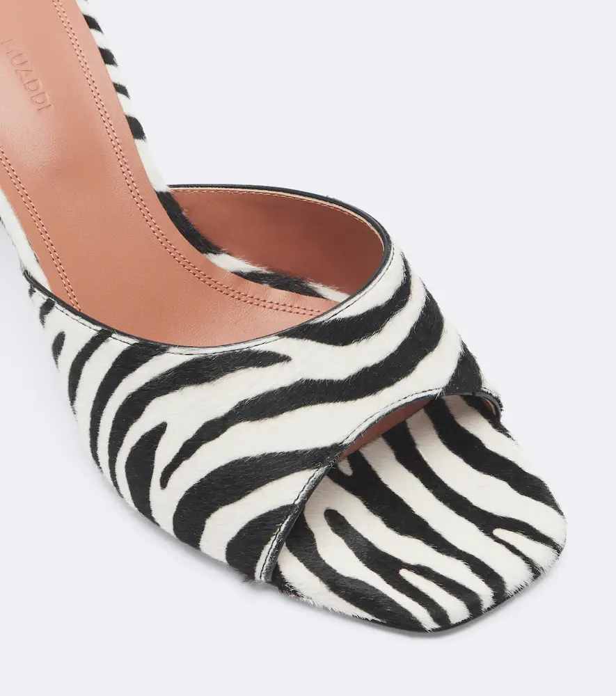 Amina Muaddi Lupita zebra-print calf hair mules | Thumbnail 4