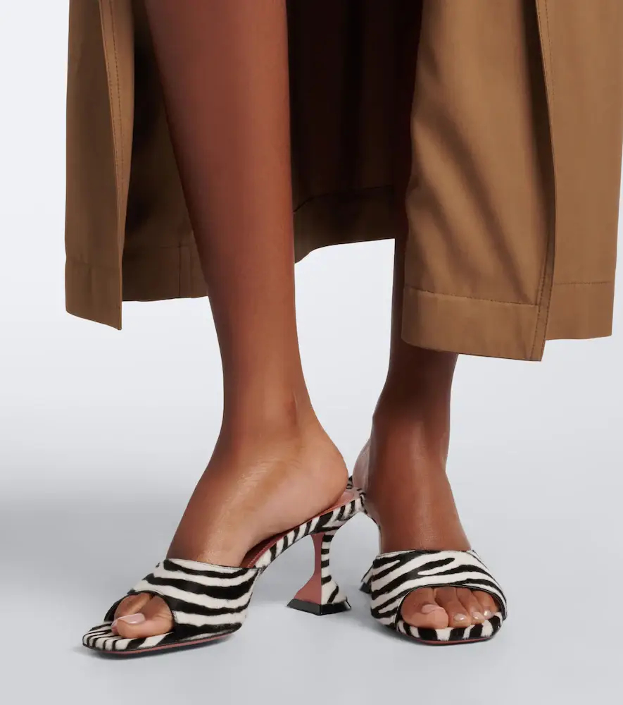 Amina Muaddi Lupita zebra-print calf hair mules | Thumbnail 5