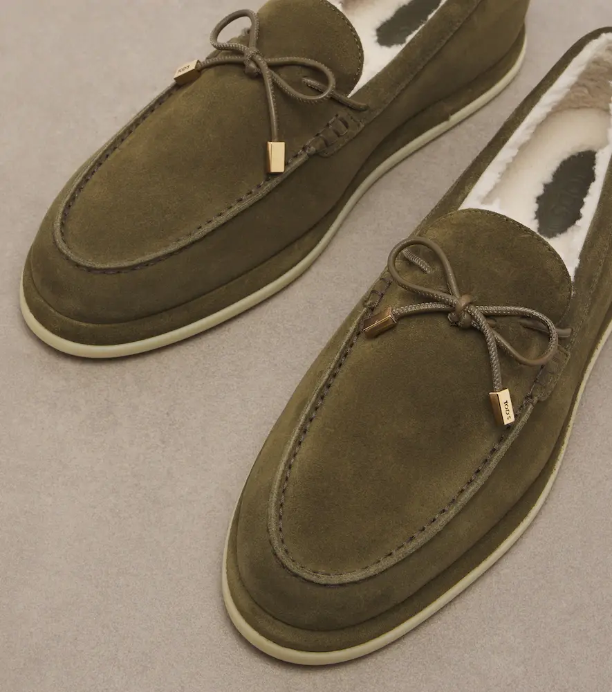 Tod's Gommino shearling-lined suede boat shoes | Thumbnail 4