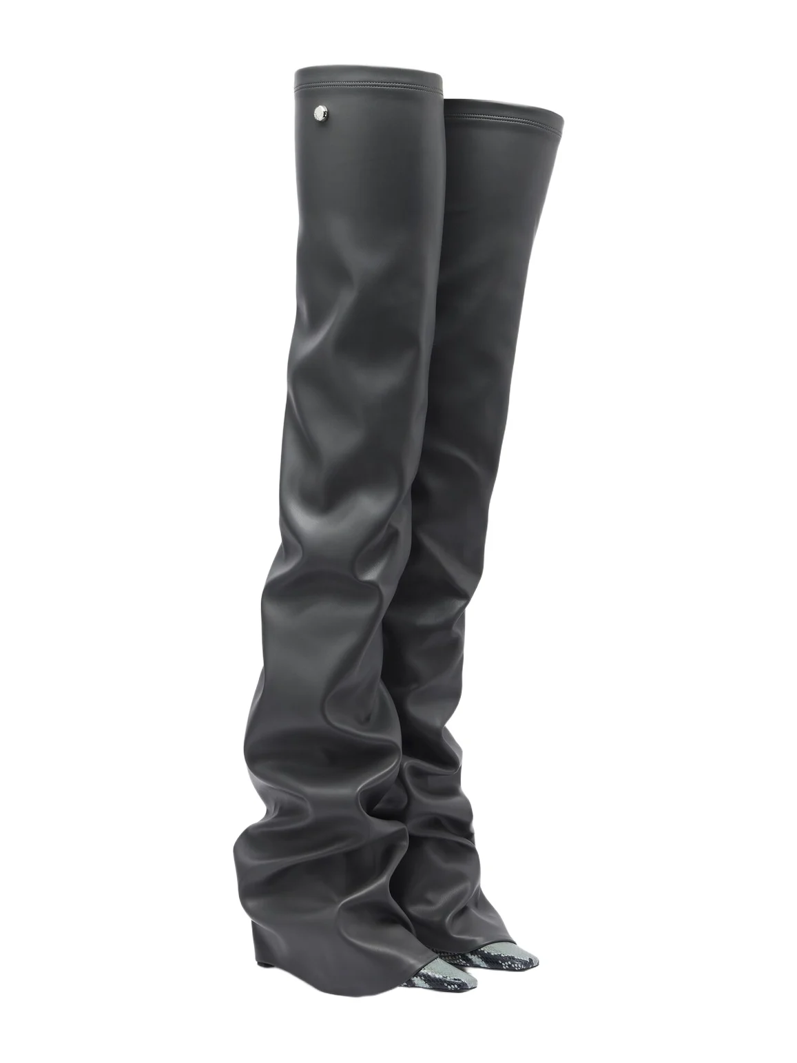 The Attico Robin snake-effect over-the-knee boots