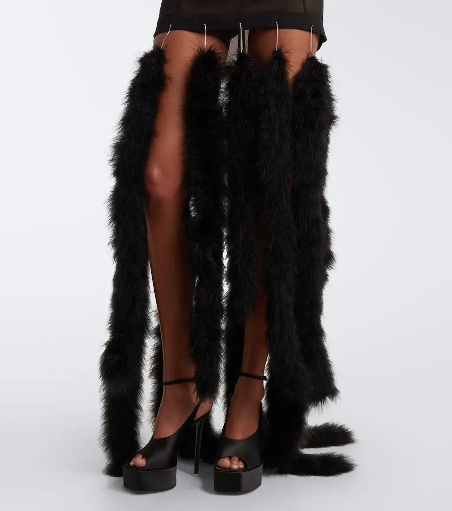 The Attico Feather-trimmed halterneck maxi dress | Thumbnail 2 The Attico Feather-trimmed halterneck maxi dress | Thumbnail 2
