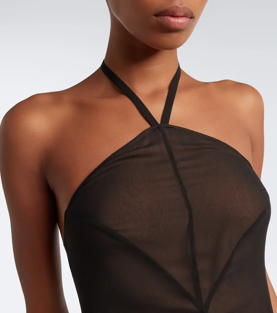 The Attico Feather-trimmed halterneck maxi dress | Thumbnail 4 The Attico Feather-trimmed halterneck maxi dress | Thumbnail 4