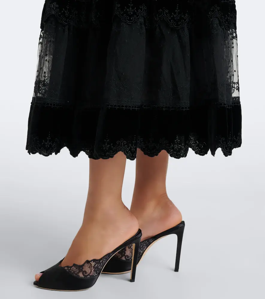 Costarellos Belted lace and velvet cocktail dress | Thumbnail 2