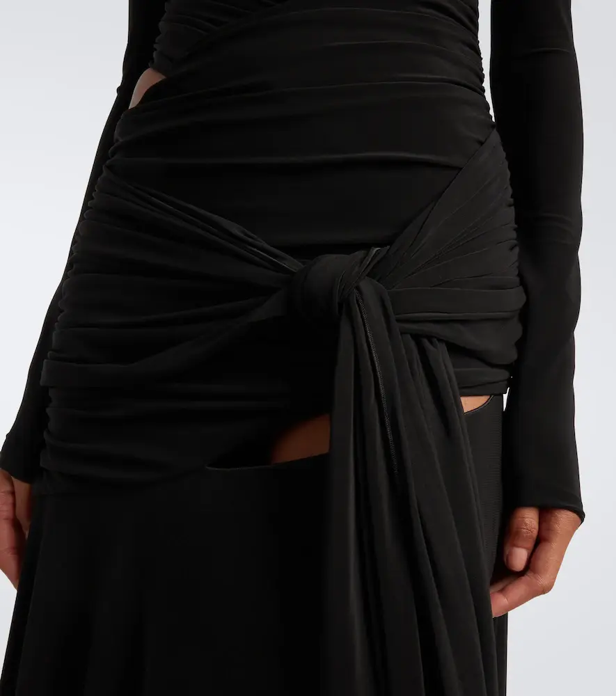 The Attico Cutout draped asymmetric midi dress | Thumbnail 2 The Attico Cutout draped asymmetric midi dress | Thumbnail 2