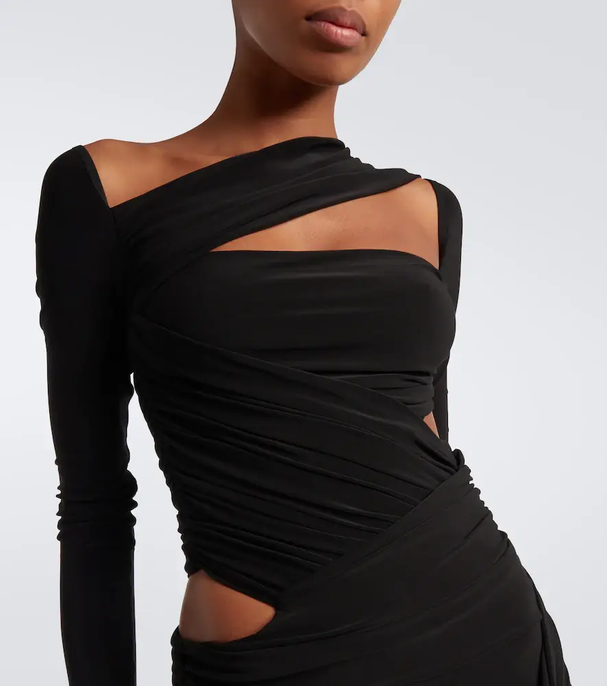 The Attico Cutout draped asymmetric midi dress | Thumbnail 4 The Attico Cutout draped asymmetric midi dress | Thumbnail 4