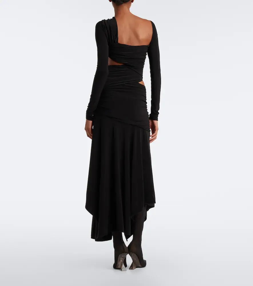 The Attico Cutout draped asymmetric midi dress | Thumbnail 5 The Attico Cutout draped asymmetric midi dress | Thumbnail 5