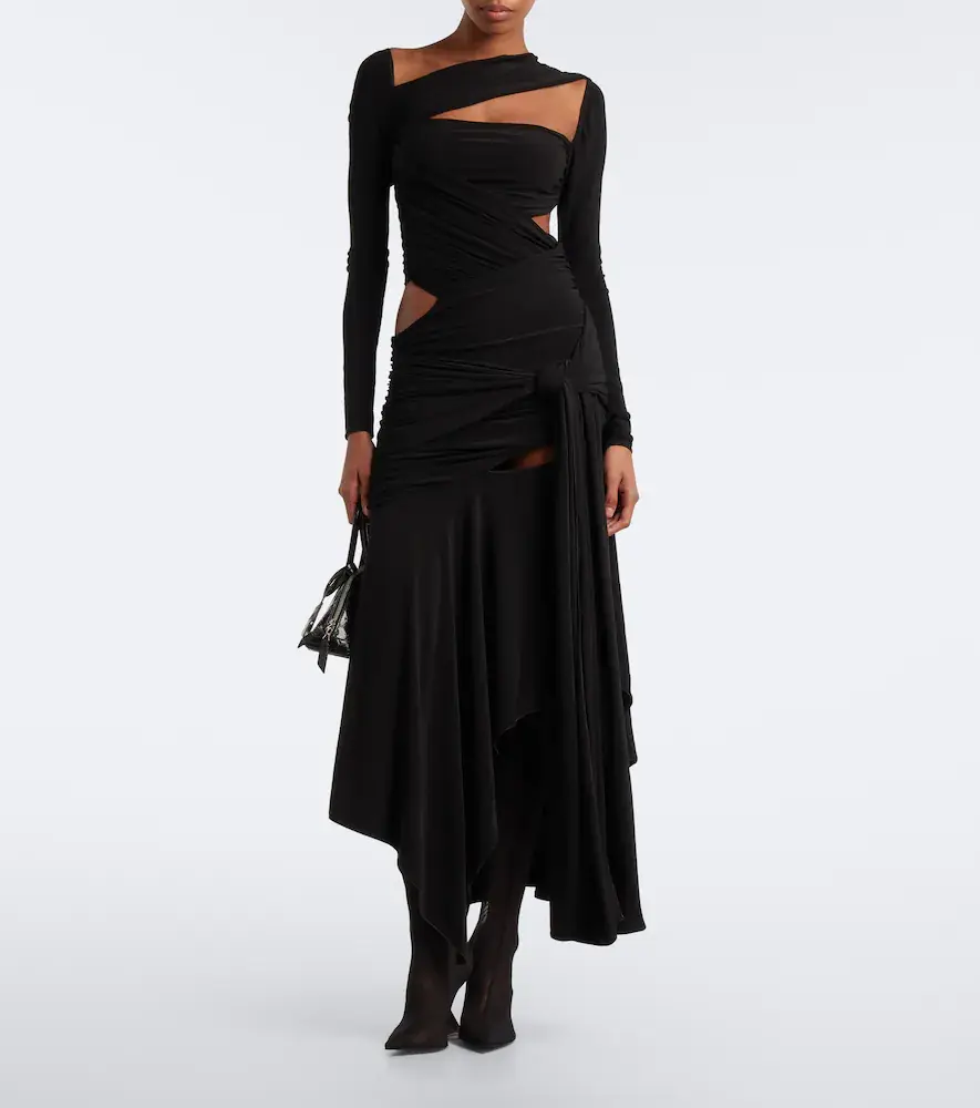 The Attico Cutout draped asymmetric midi dress | Thumbnail 6 The Attico Cutout draped asymmetric midi dress | Thumbnail 6