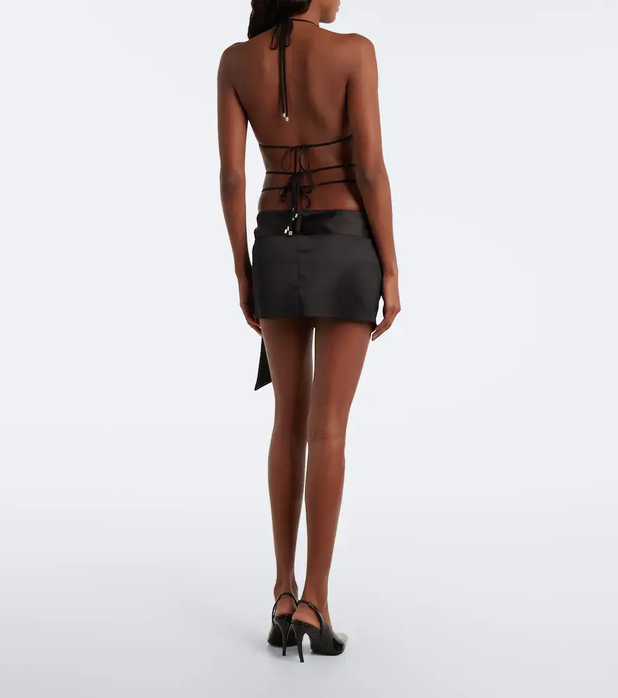 The Attico Belted satin miniskirt | Thumbnail 5