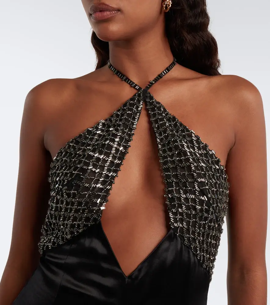 The Attico Cutout embellished satin gown | Thumbnail 2