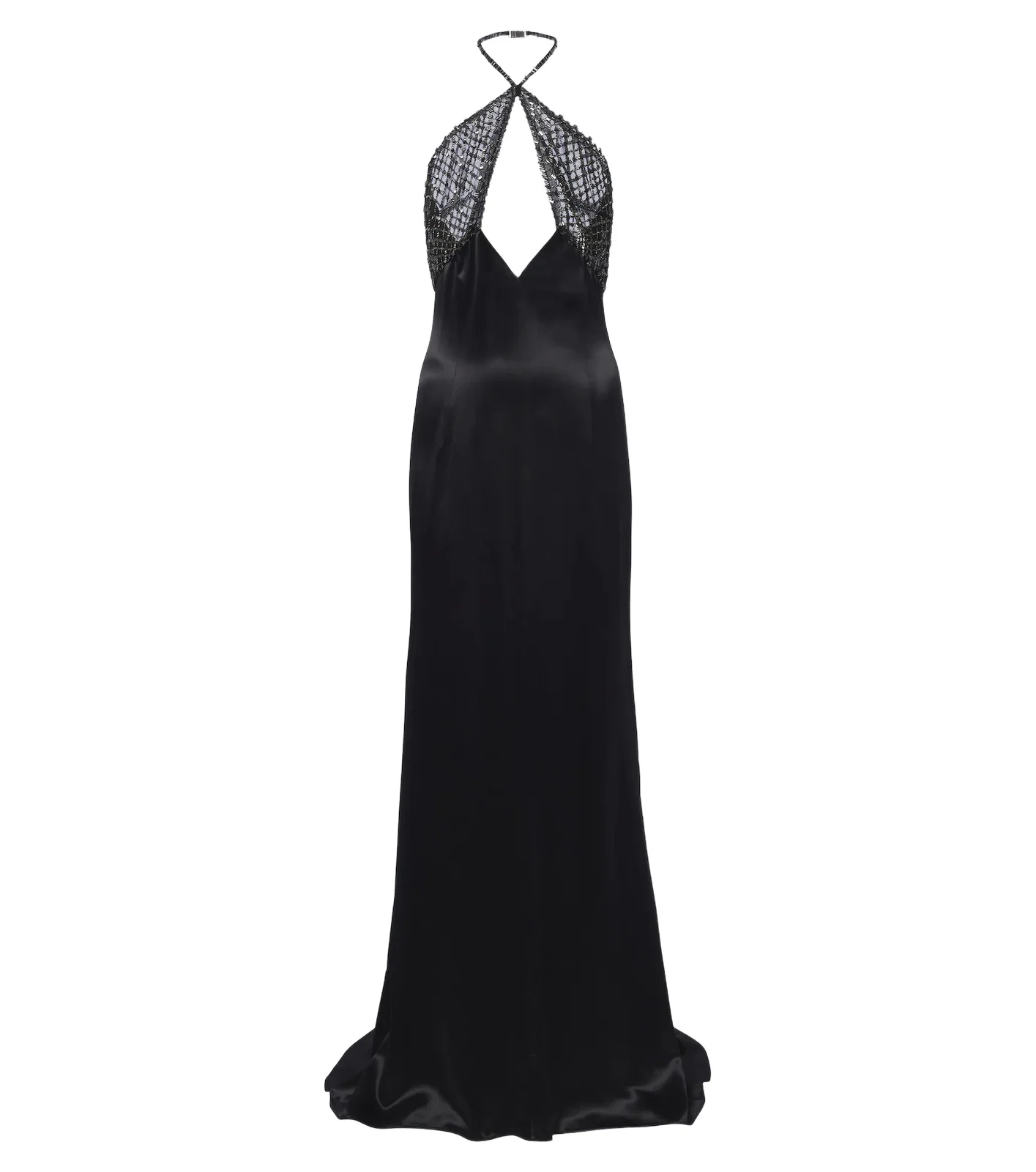 The Attico Cutout embellished satin gown