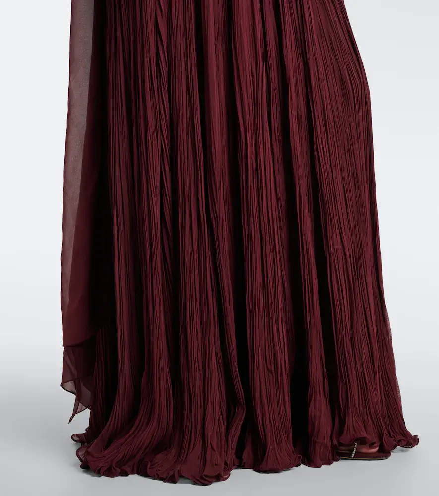 Marmar Halim Scarf-detail pleated corset gown | Thumbnail 4