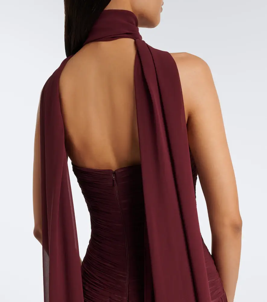 Marmar Halim Scarf-detail pleated corset gown | Thumbnail 5
