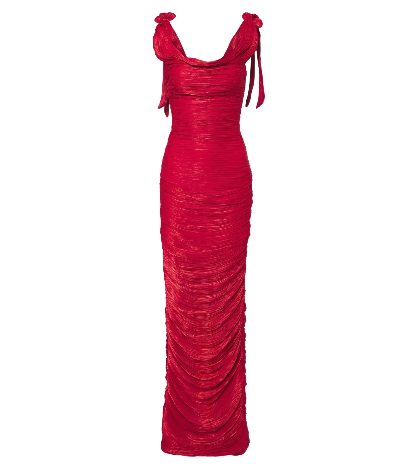 Pleated taffeta gown