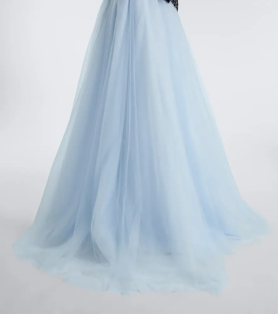 Costarellos Alessi embellished velvet and tulle gown | Thumbnail 4