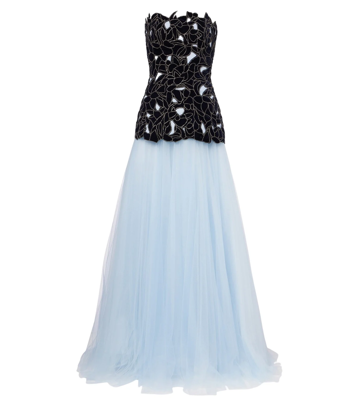 Costarellos Alessi embellished velvet and tulle gown