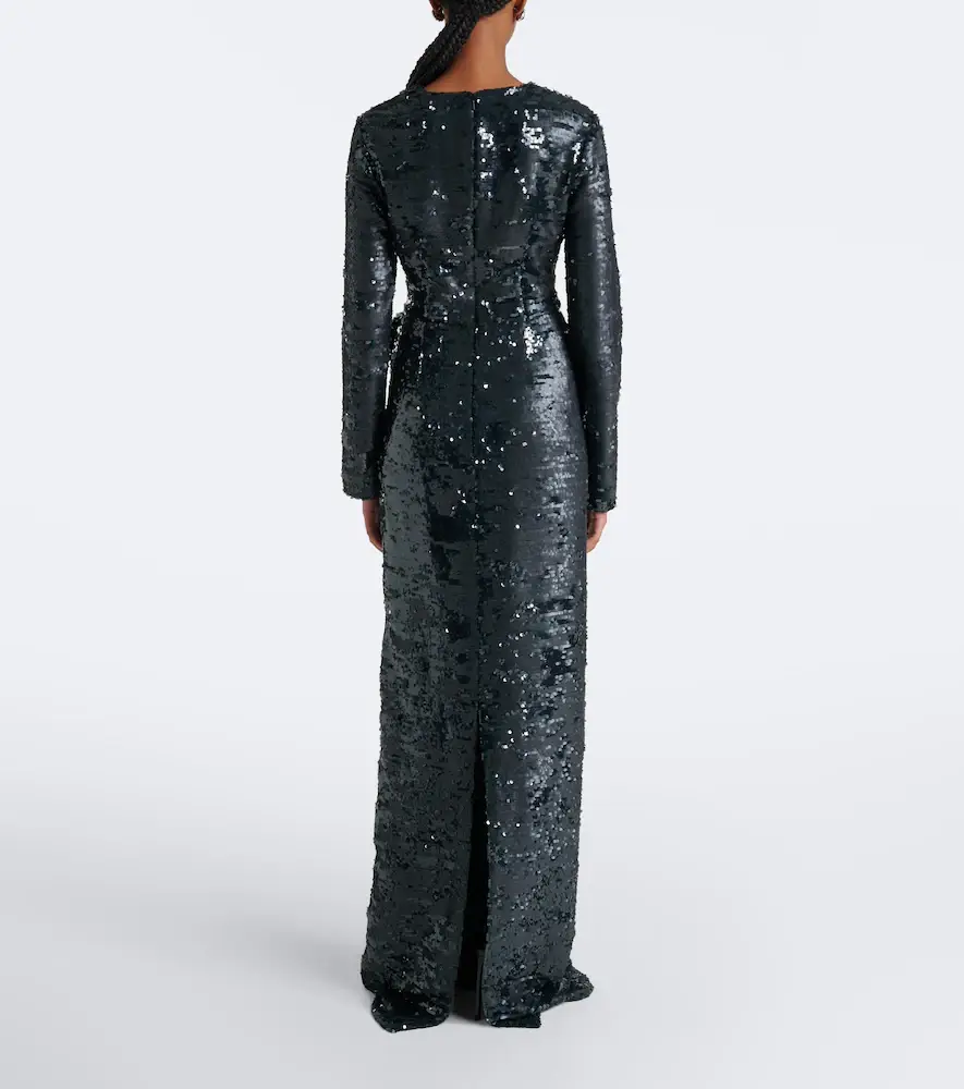 Erdem Draped floral-appliqué sequined gown | Thumbnail 2 Erdem Draped floral-appliqué sequined gown | Thumbnail 2