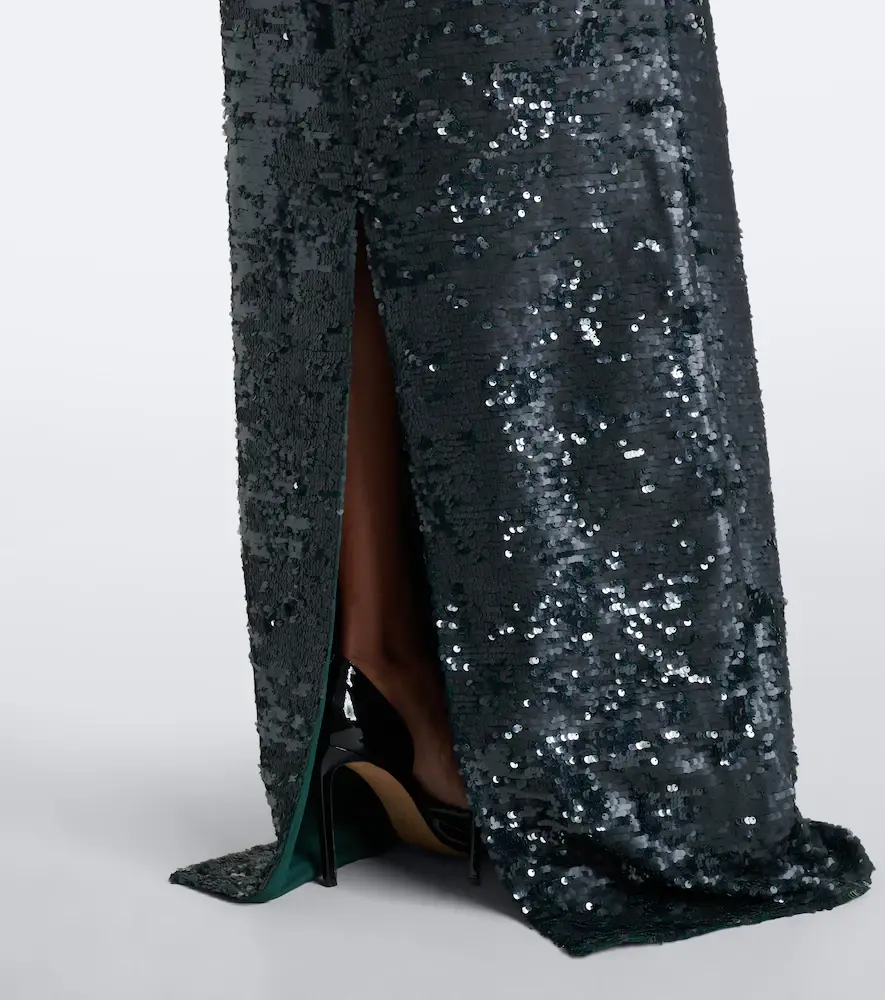 Erdem Draped floral-appliqué sequined gown | Thumbnail 6 Erdem Draped floral-appliqué sequined gown | Thumbnail 6