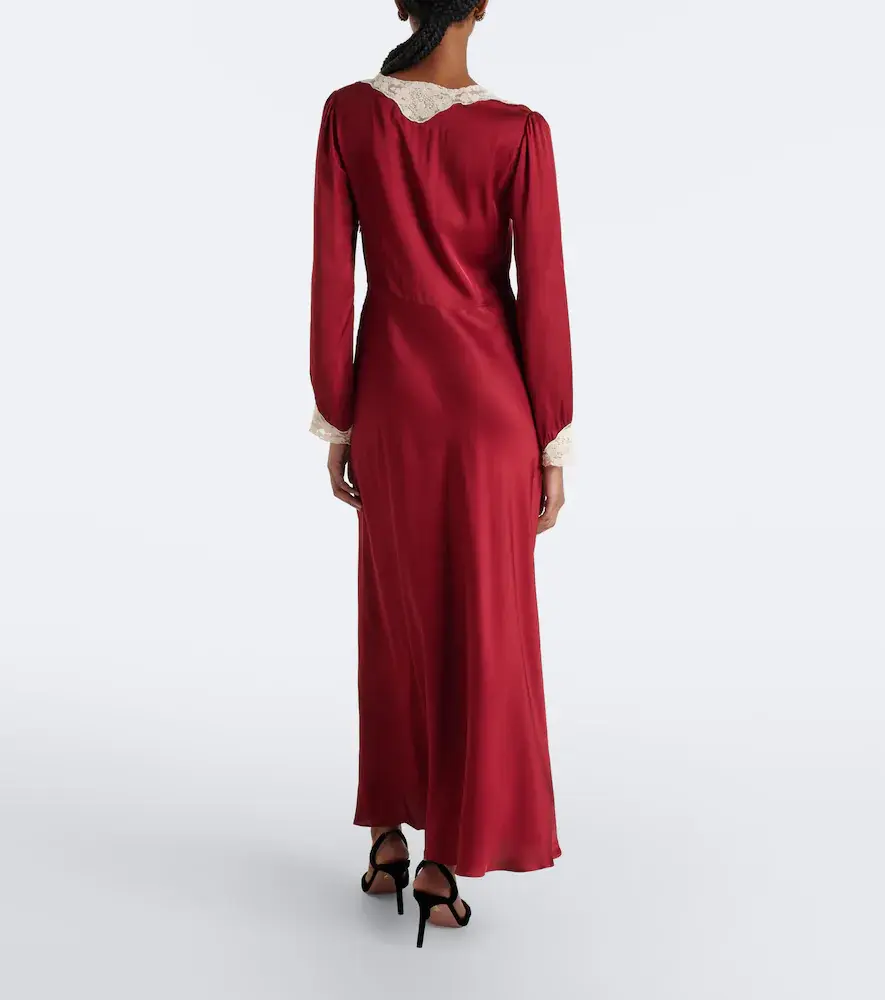 Rixo Larah lace-trimmed satin maxi dress | Thumbnail 3