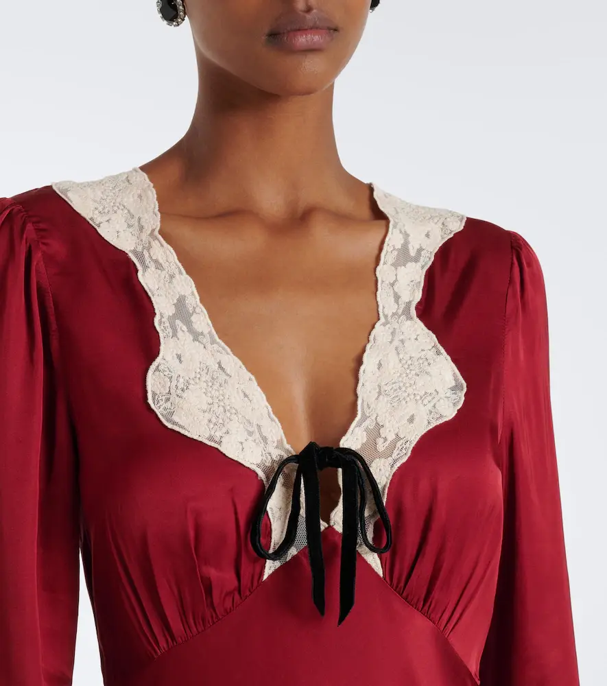 Rixo Larah lace-trimmed satin maxi dress | Thumbnail 6