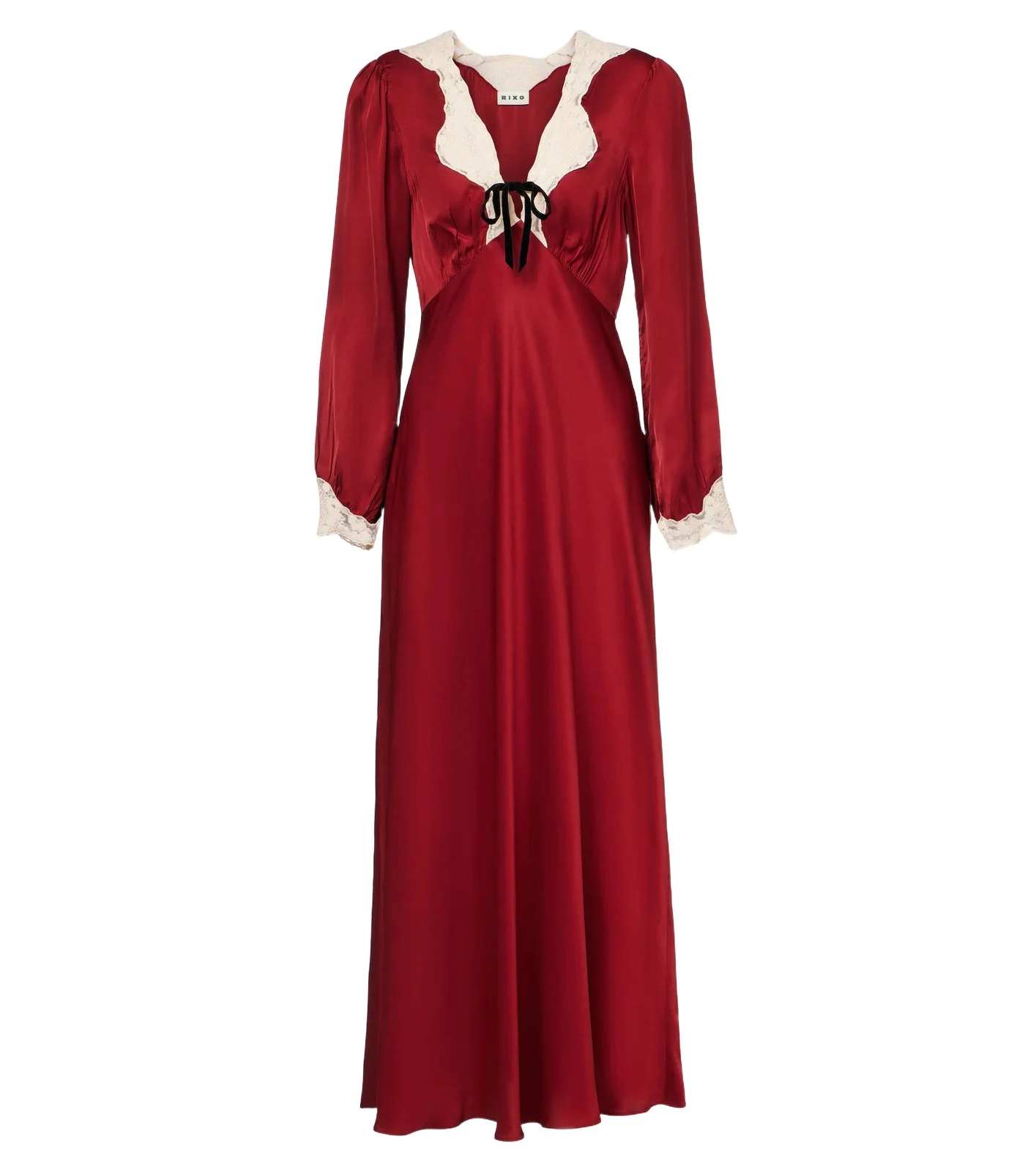 Larah lace-trimmed satin maxi dress Larah lace-trimmed satin maxi dress