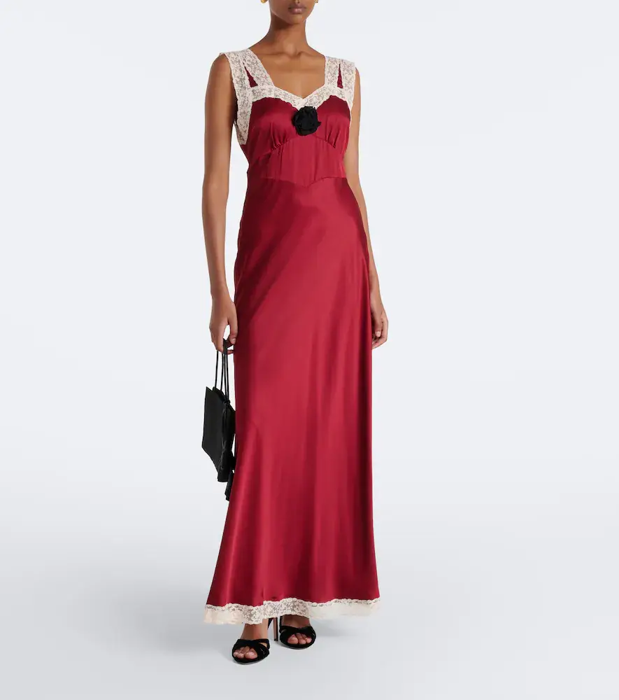 Rixo Keily lace-trimmed satin maxi dress | Thumbnail 2