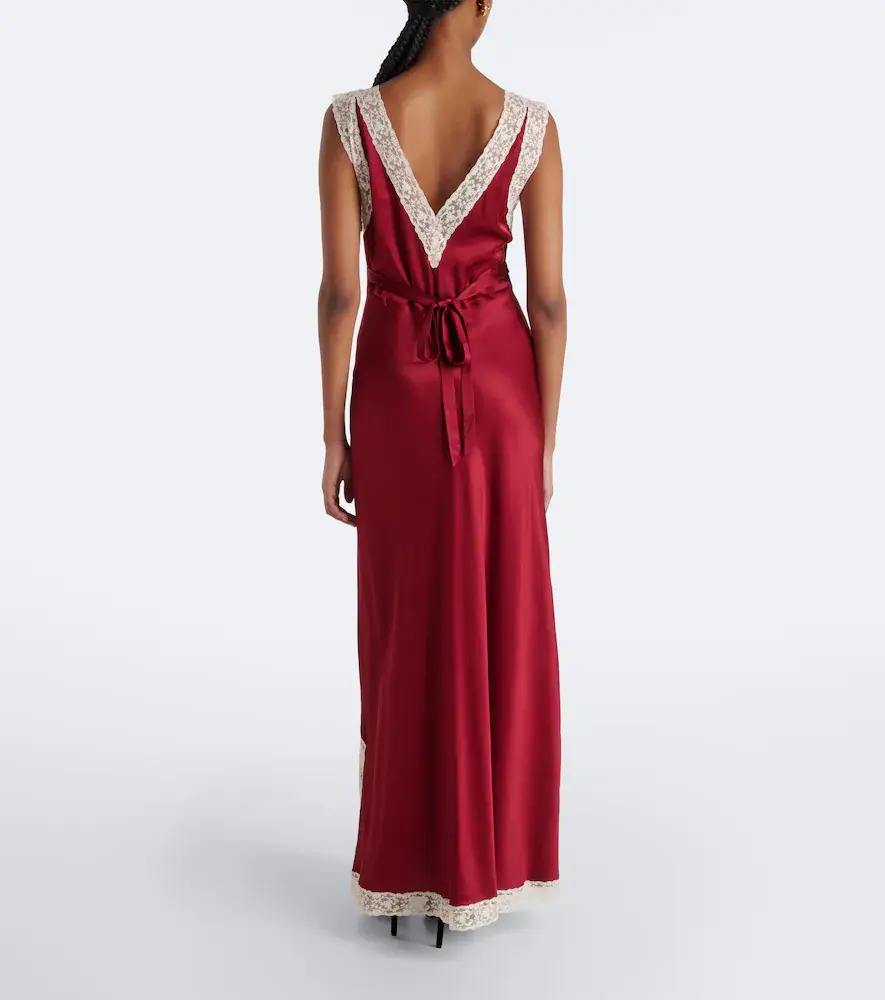 Rixo Keily lace-trimmed satin maxi dress | Thumbnail 4