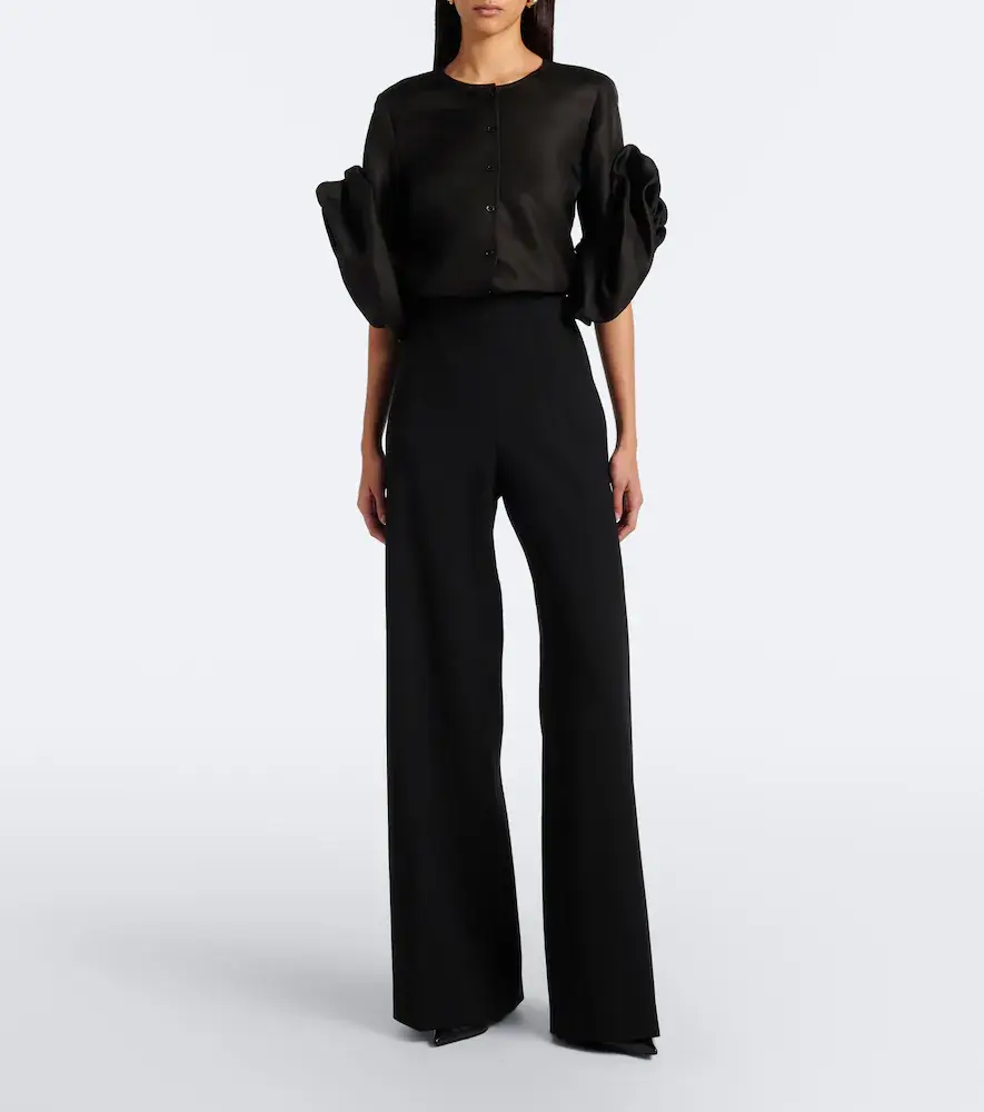 Carolina Herrera Floral-appliqué silk top | Thumbnail 2