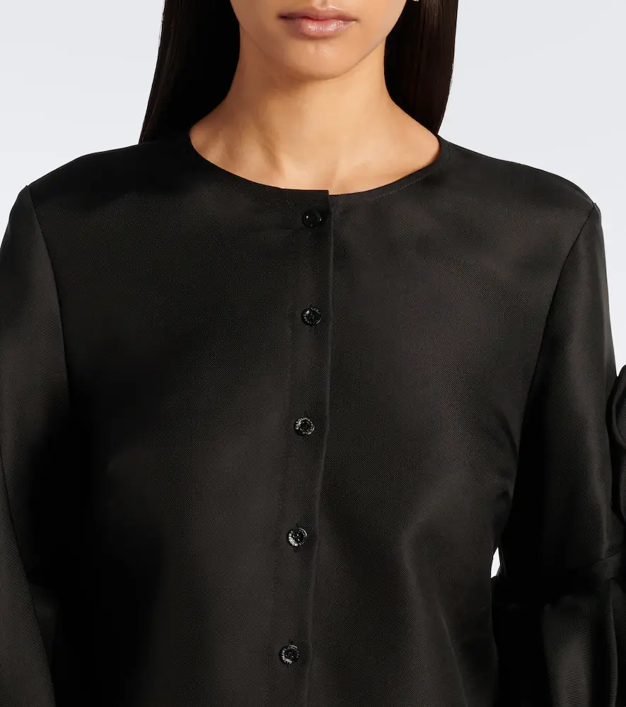 Carolina Herrera Floral-appliqué silk top | Thumbnail 3