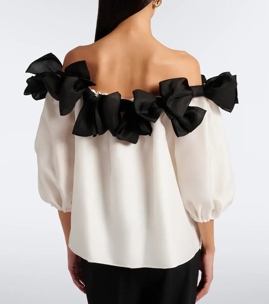 Carolina Herrera Bow-detail off-shoulder silk top | Thumbnail 2 Carolina Herrera Bow-detail off-shoulder silk top | Thumbnail 2