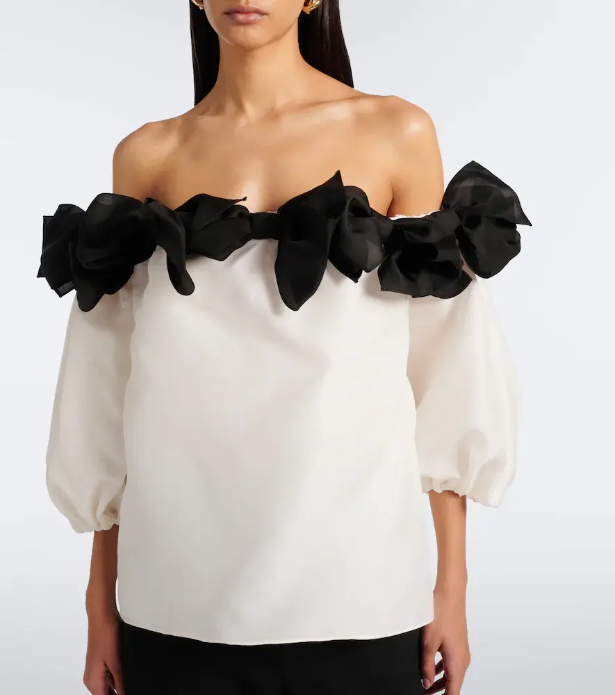Carolina Herrera Bow-detail off-shoulder silk top | Thumbnail 3 Carolina Herrera Bow-detail off-shoulder silk top | Thumbnail 3