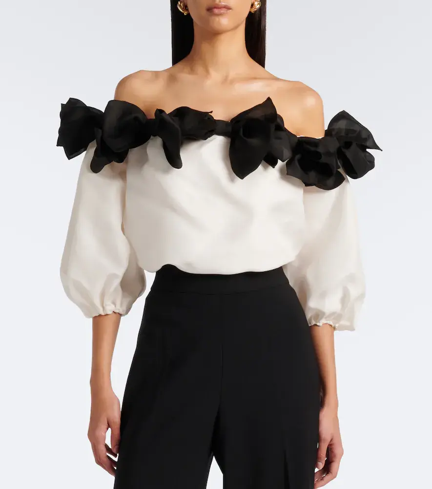 Carolina Herrera Bow-detail off-shoulder silk top | Thumbnail 5 Carolina Herrera Bow-detail off-shoulder silk top | Thumbnail 5