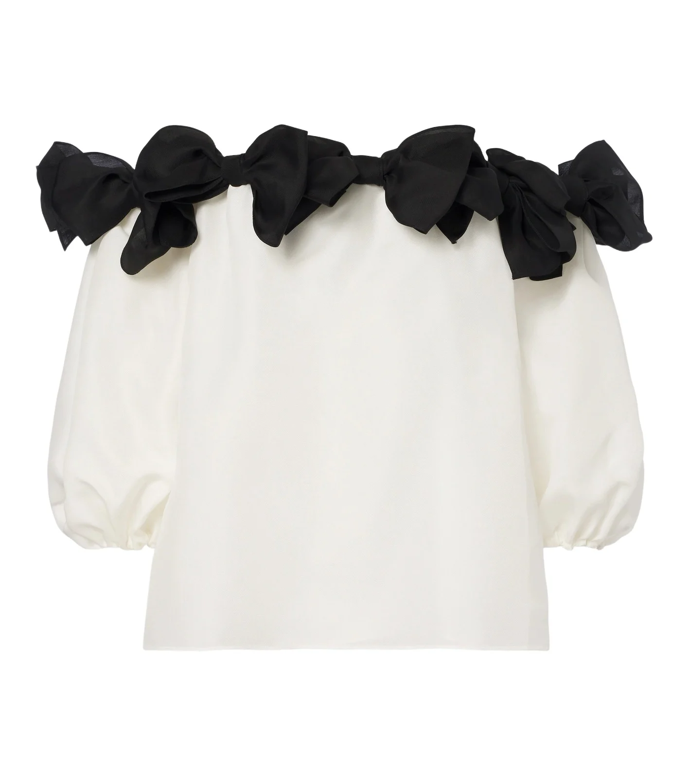 Carolina Herrera Bow-detail off-shoulder silk top