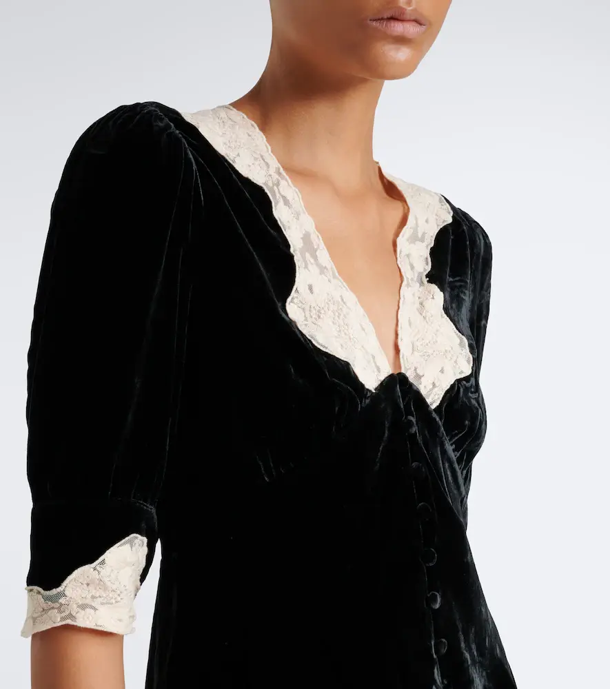 Rixo Amanda lace-trimmed velvet top | Thumbnail 3 Rixo Amanda lace-trimmed velvet top | Thumbnail 3