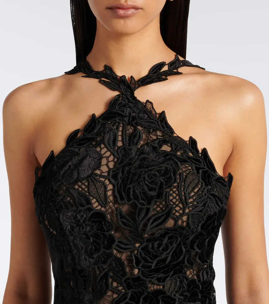 Carolina Herrera Guipure lace halterneck cocktail dress | Thumbnail 4