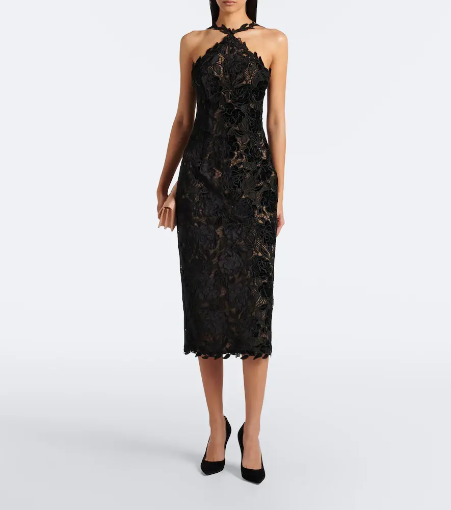 Carolina Herrera Guipure lace halterneck cocktail dress | Thumbnail 5