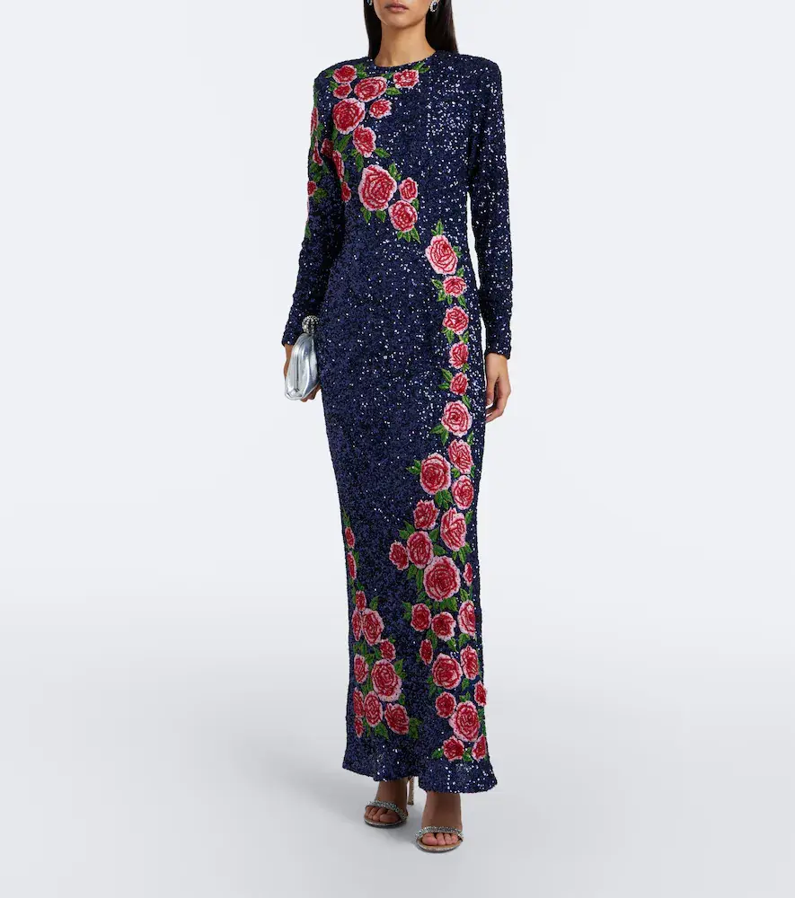 LA FUORI Là Fuori Rose Nocturne embellished gown | Thumbnail 5