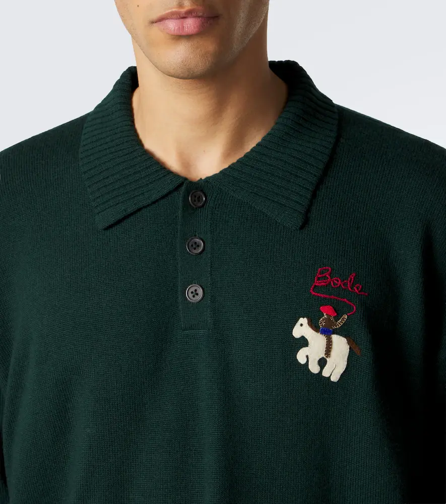 BODE Patch-appliqué wool polo sweater | Thumbnail 2 BODE Patch-appliqué wool polo sweater | Thumbnail 2