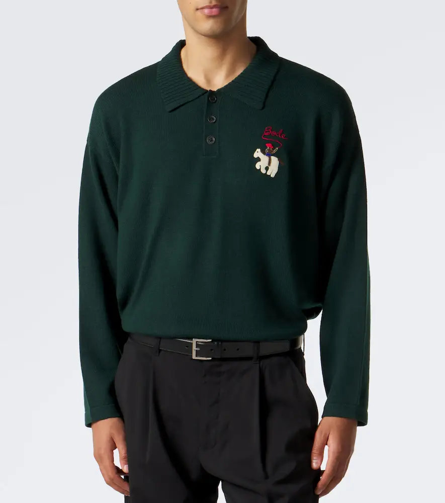 BODE Patch-appliqué wool polo sweater | Thumbnail 5 BODE Patch-appliqué wool polo sweater | Thumbnail 5