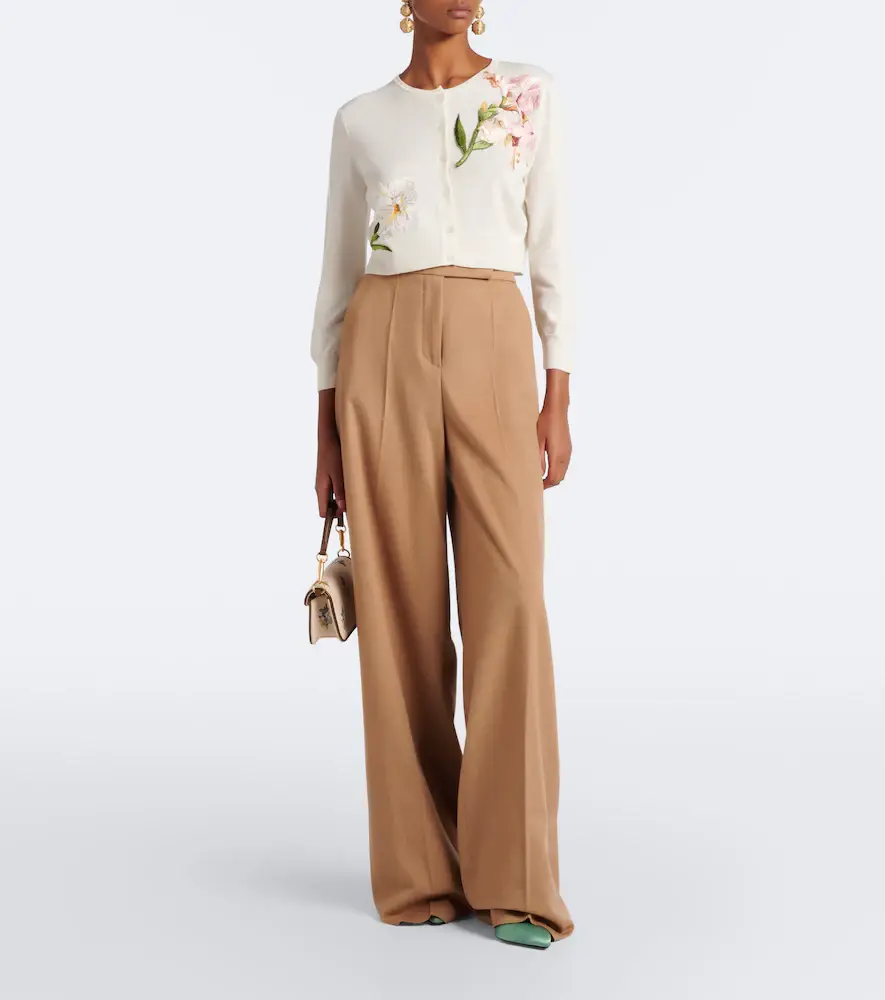 Oscar de la Renta Floral embroidered virgin wool cardigan | Thumbnail 5