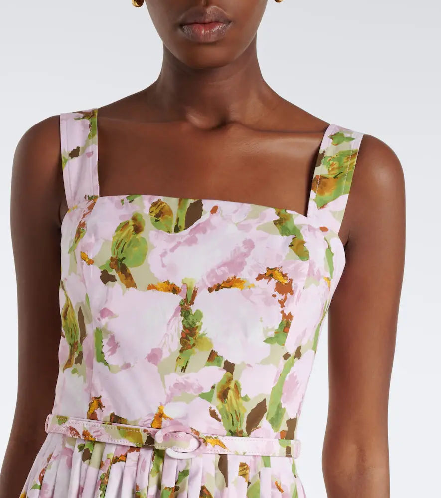 Oscar de la Renta Floral cotton-blend cocktail dress | Thumbnail 2