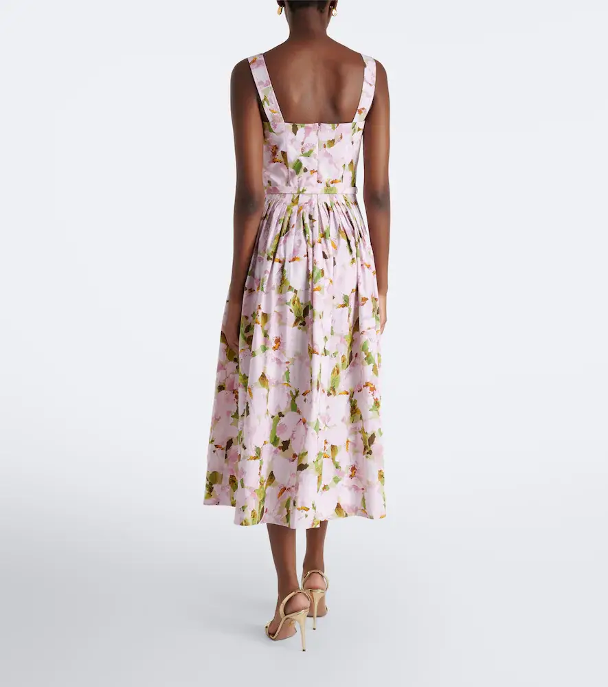 Oscar de la Renta Floral cotton-blend cocktail dress | Thumbnail 3