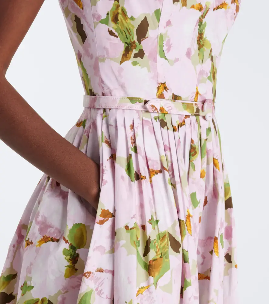 Oscar de la Renta Floral cotton-blend cocktail dress | Thumbnail 4