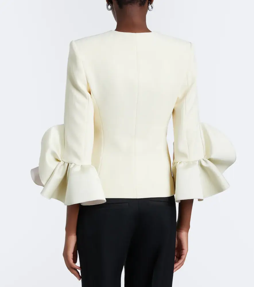 Safiyaa Omona duchesse-trimmed crêpe blazer | Thumbnail 3 Safiyaa Omona duchesse-trimmed crêpe blazer | Thumbnail 3