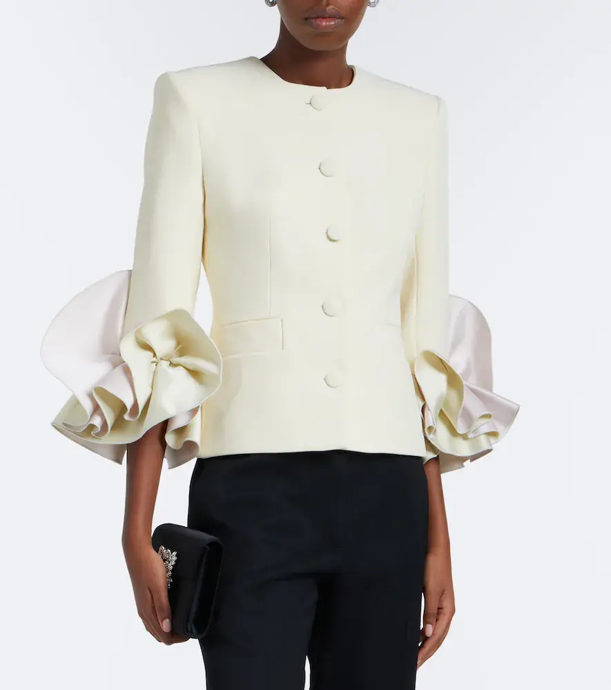 Safiyaa Omona duchesse-trimmed crêpe blazer | Thumbnail 4 Safiyaa Omona duchesse-trimmed crêpe blazer | Thumbnail 4