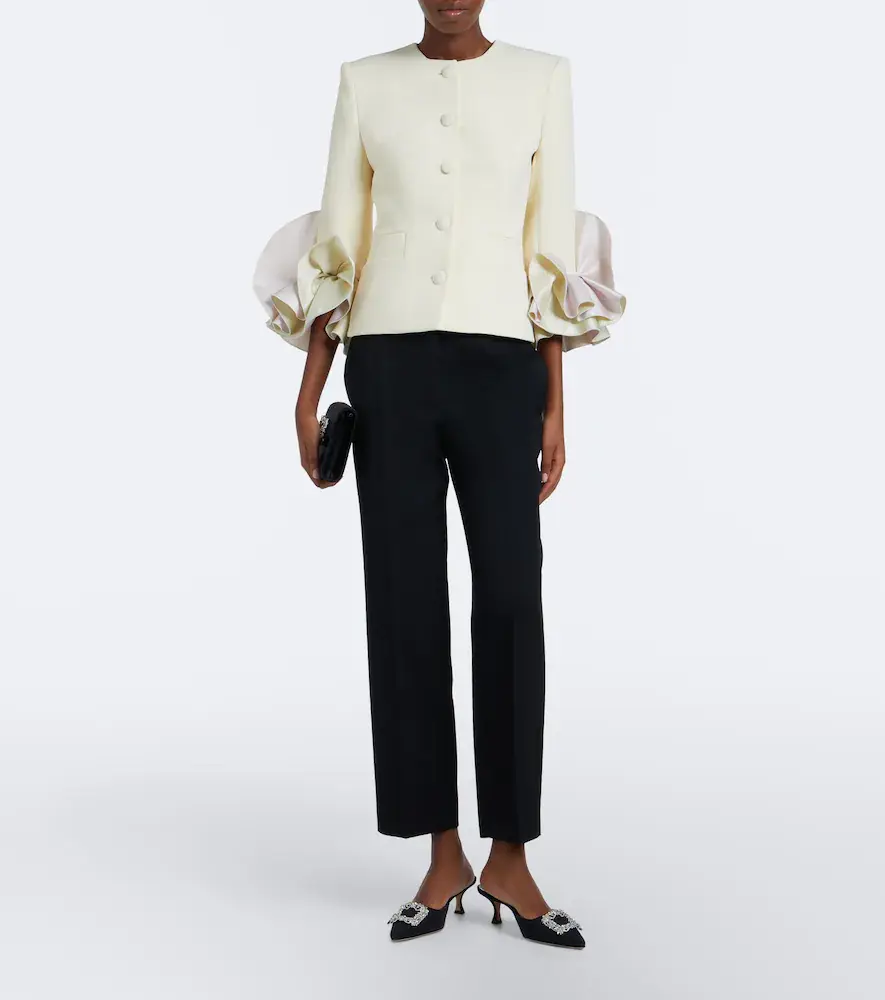 Safiyaa Omona duchesse-trimmed crêpe blazer | Thumbnail 6 Safiyaa Omona duchesse-trimmed crêpe blazer | Thumbnail 6