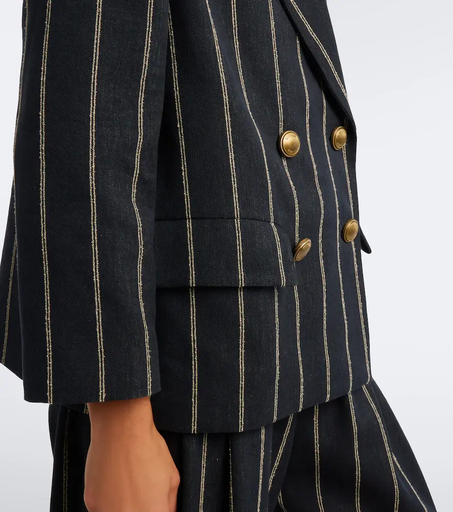 Brunello Cucinelli Striped cotton and linen blazer | Thumbnail 3 Brunello Cucinelli Striped cotton and linen blazer | Thumbnail 3
