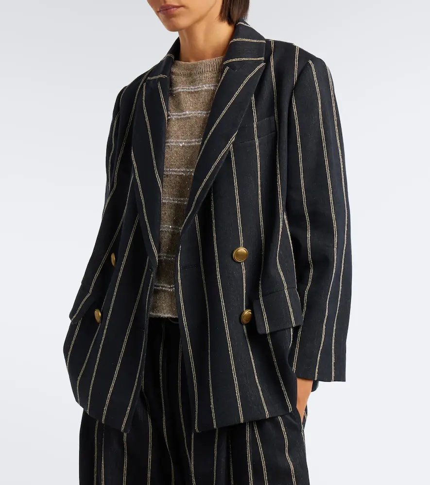 Brunello Cucinelli Striped cotton and linen blazer | Thumbnail 5 Brunello Cucinelli Striped cotton and linen blazer | Thumbnail 5