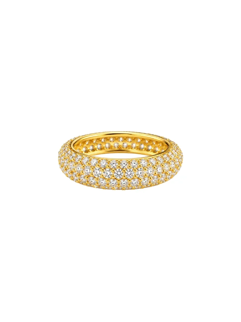 1.15ct Diamond 18K Gold Pave Signet Ring