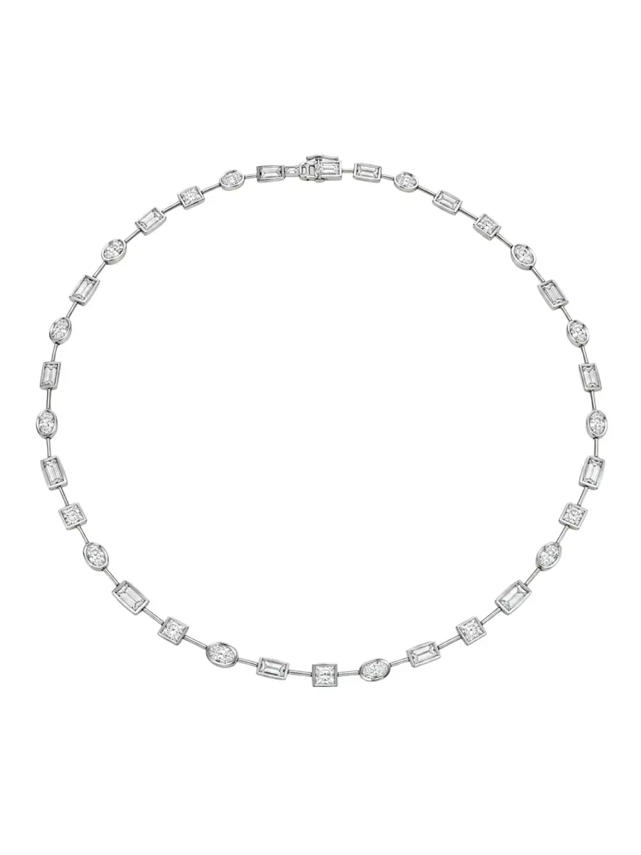 Wish Fine Jewelry 7.75ct Diamond 18K Gold Multi Shape Link Chain Tennis Necklace | Thumbnail 2 Wish Fine Jewelry 7.75ct Diamond 18K Gold Multi Shape Link Chain Tennis Necklace | Thumbnail 2